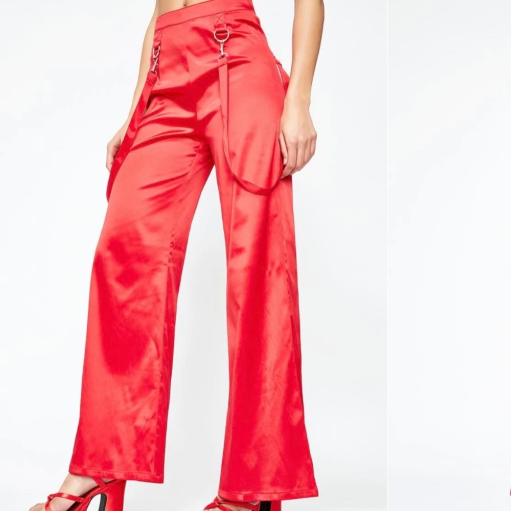 High waist satin wide leg pants, NWOT, M/L-💥Festival💥Burning Man 💥Dolls Kill